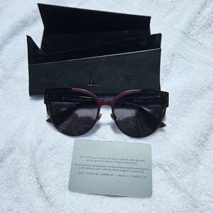 CHRISTIAN‎ DIOR WILDLY DIOR/S P7L-Y1 RED HAVANA/GRAY SUNGLASSES AUTHENTIC